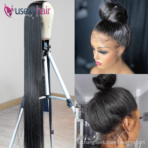 Wholesale wigs 100% human hair 360 transparent lace frontal wig hair natural glueless full lace brazilian human hair wig